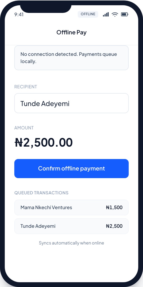 OrbytPay Offline Pay Queue — Live Screenshot — OrbytPay offline pay, offline queue screenshot, payments without internet
